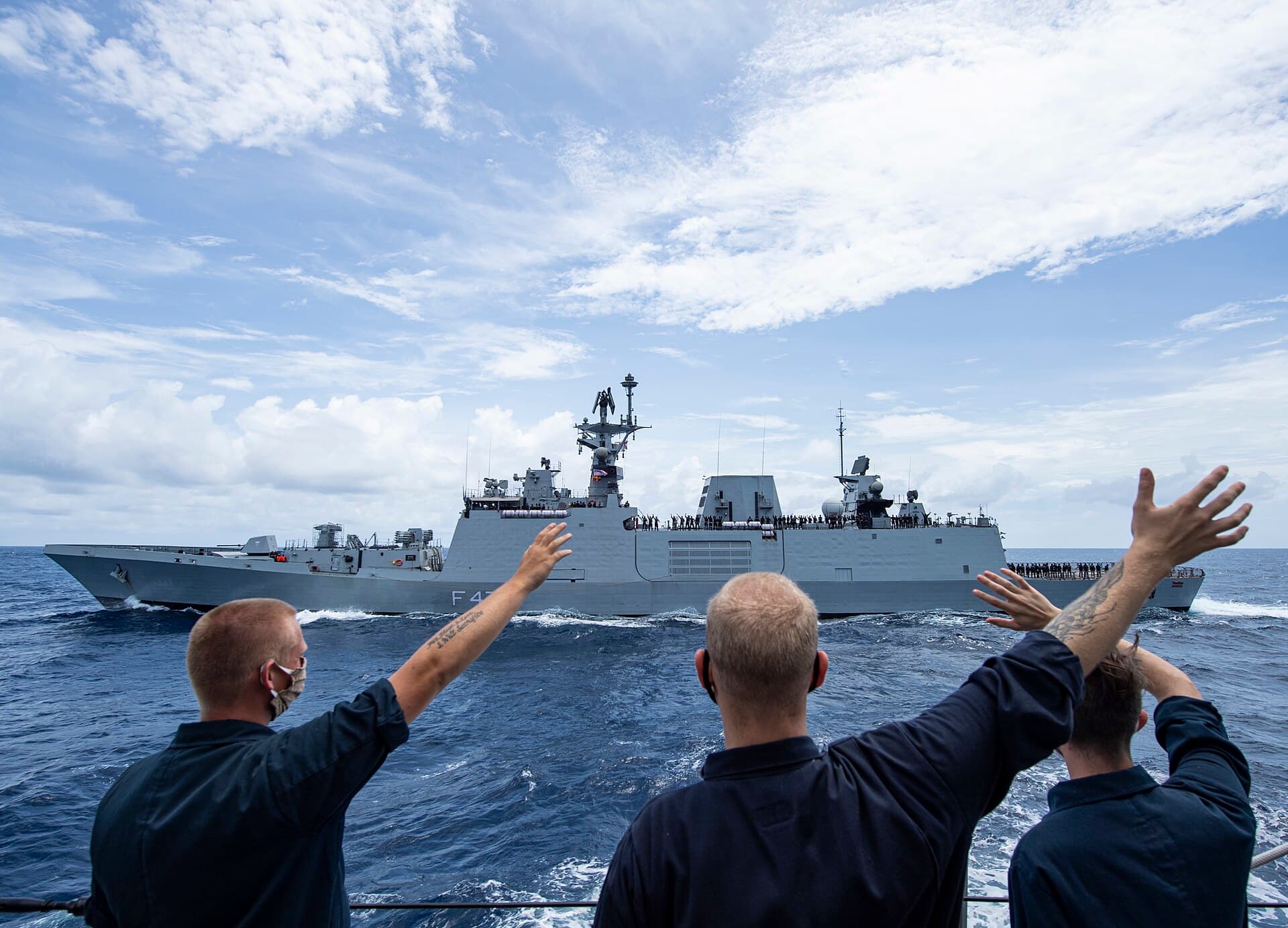 Indian Navy frigate INS Shivalik underway at sea